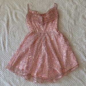 Selfie Leslie Pink Sequin Mini Dress